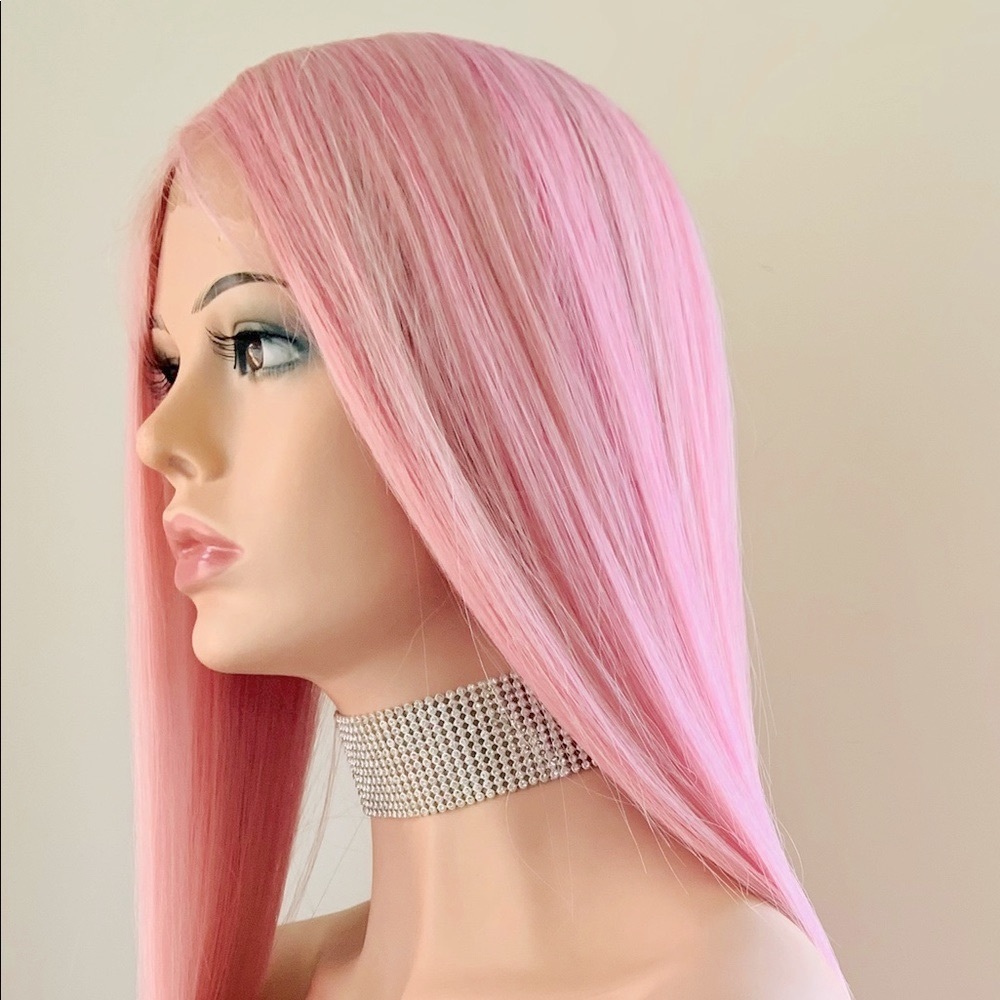Pretty In Pink 36” Premium Fiber Lace Front Wig for Cosplay/Gaming/Drag….🌸